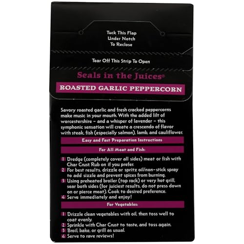 Char Crust Dry-Rub Seasoning, Roasted Garlic Peppercorn, 4 oz
