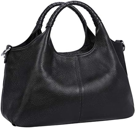 Iswee Leather Satchel Women Purse and Handbag Crossbody Shoulder Bag Hobo | Genuine Cowhide Leather Tote Top Handle Bag Soft & Durable Medium Size Bags with Detachable Multiple Pocketbooks Trendy