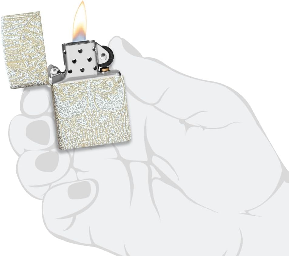 Zippo Tree of Life Pocket Lighter - Refillable Flip-Top Windproof Lighters - Spiritual and Symbolic Design Pocket Lighters - Luxury Metal Lighter Made in USA