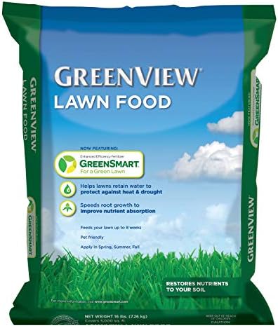 GreenView Lawn Food 48 lb. Bag, Covers 15,000 sq. ft. | 22-0-4 NPK formula - Restores soil nutrients - 8 weeks continuous feeding