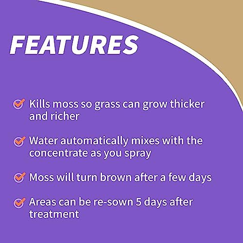 Bonide MossMax, 32 oz Ready-to-Spray Control for Algae, Moss and Lichens, Outdoor Home and Garden Use, Nonstaining Formula