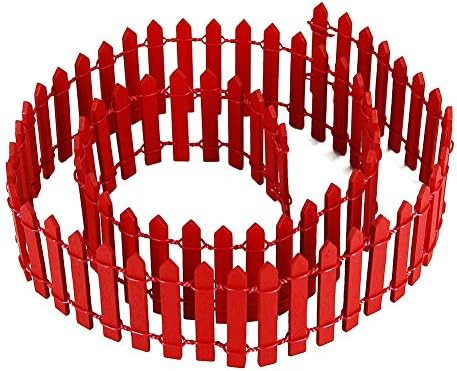 Prsildan 40 Inches Miniature Fairy Garden Fence, DIY Wood Picket Fence Mini Ornament