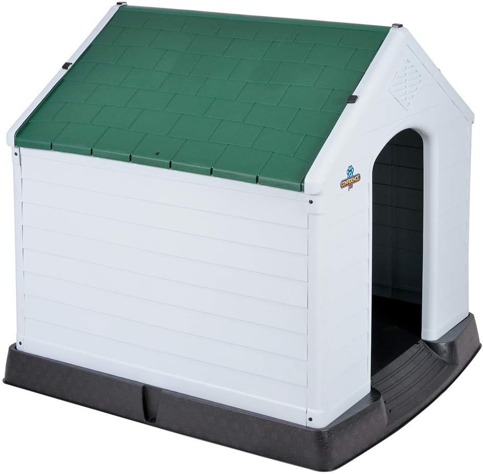Confidence Pet Large Waterproof Plastic Dog Kennel Outdoor House Green