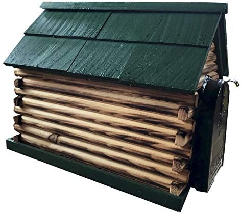 Log Cabin with Porch Wooden Mailbox Green Amish Made in USA