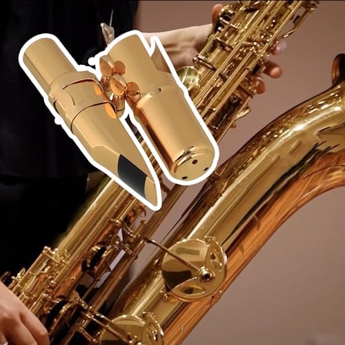Yibuy B-flat Tenor Sax Saxophone Metal Mouthpiece Size #6 Gold Plated