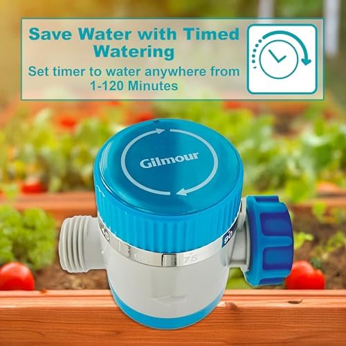 Gilmour Single Outlet Mechanical Water Timer for Garden Hose, Irrigation Timer for Sprinklers and Drip Lines