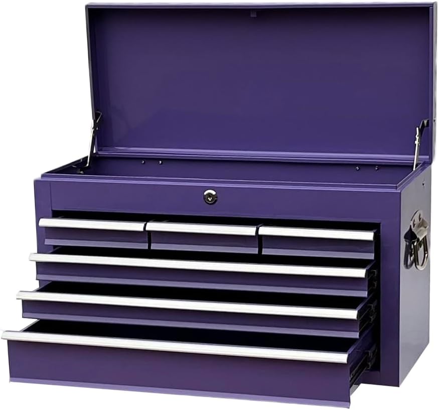 Workington Portable Metal Tool Chest with 6 Drawers, 24" 6-Drawer Tool Chest Cabinet with Ball Bearing Drawer Slides