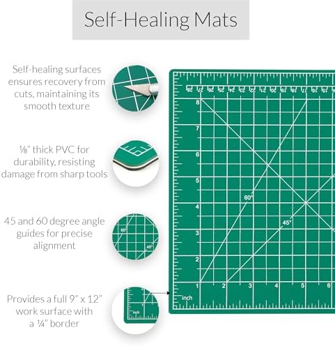 WA Portman Self-Healing Cutting Mat, Crafting Knife, 36'' Metal Ruler Set | This set includes 24x36 Inch Sewing Cutting Mat, 10pc #11 Blades, Exacto Knife Set, & 36 Inch Cork Backed Metal Ruler Set