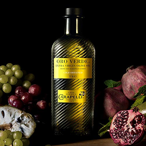 Carapelli - Oro Verde Extra Virgin Olive Oil: First Cold-Pressed EVOO – 33.8 Fluid Ounces (1 Liter)