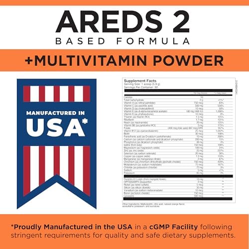 Viteyes AREDS 2 Powder + Multivitamin All-in-One, Macular Protection, Alternative to AREDS 2 chewables, No Pills, Lutein & Zeaxanthin