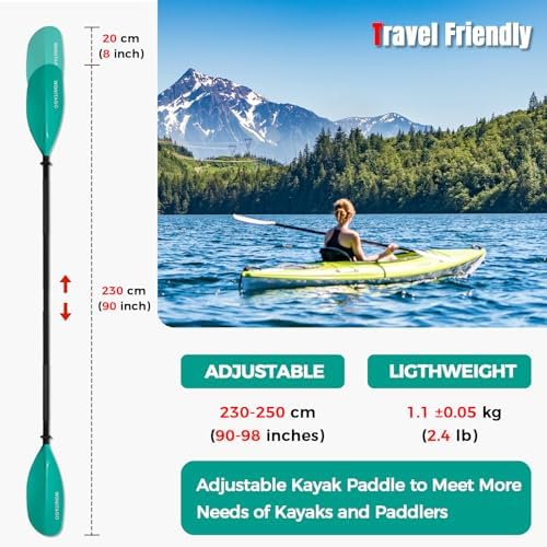 Kayak Paddle, Adjustable and Lightweight Kayaking Oar