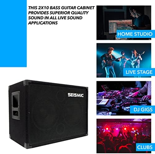 Seismic Audio - 210 Bass Guitar Speaker Cabinet PA DJ 400 Watts 2x10 PRO AUDIO