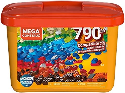 Mega Construx Open-Ended Play Brick Box for Ages 4+ (Building Toys for Creative Play - 790 Pieces), Multicolor (GJD24)