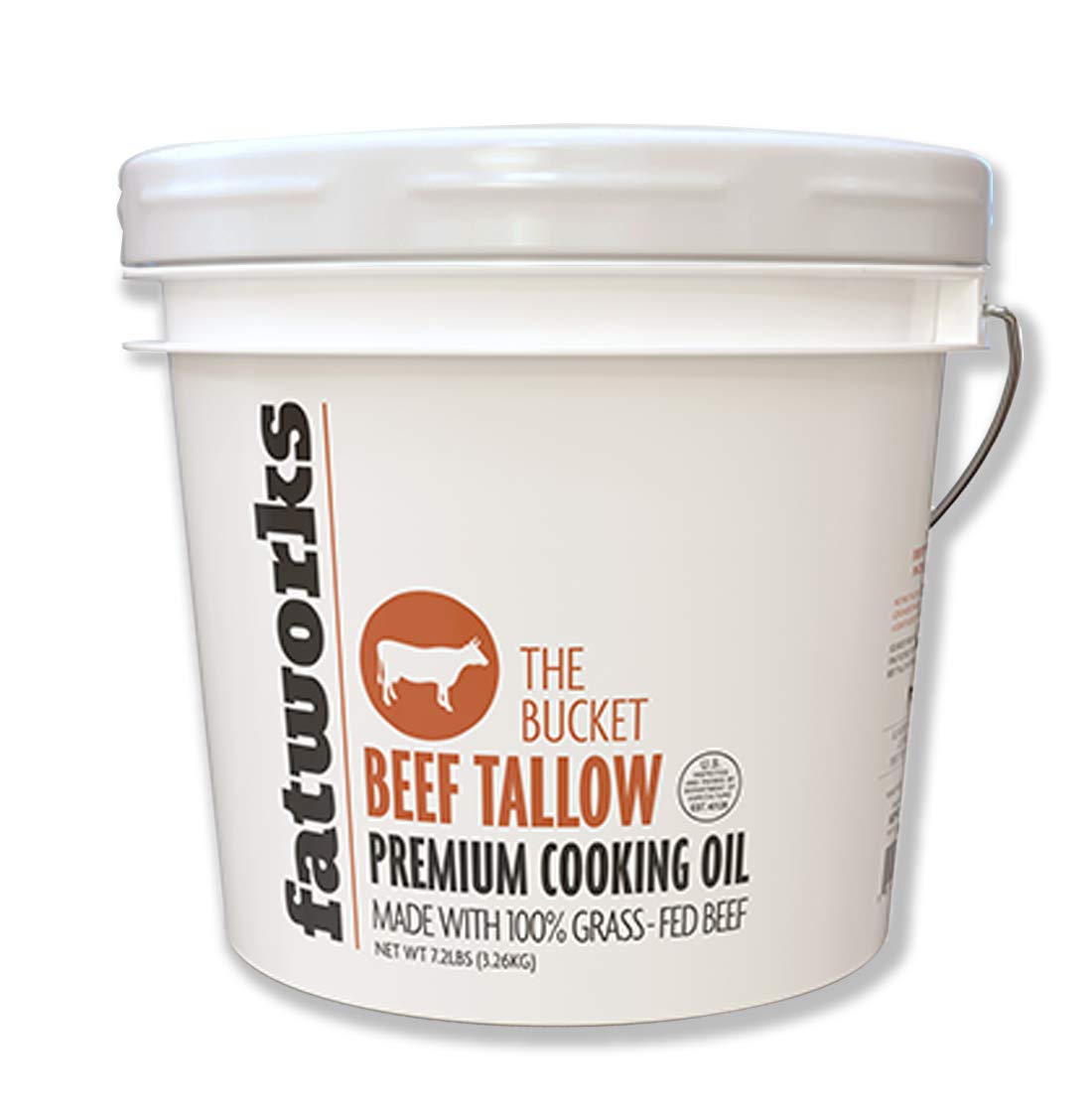 Fatworks 1 Gallon100% Grass-Fed Beef Tallow, Pasture Raised, USDA, Small Batch Rendered, Sourced from U.S. Sustainable Small Family Farms, Keto, Paleo