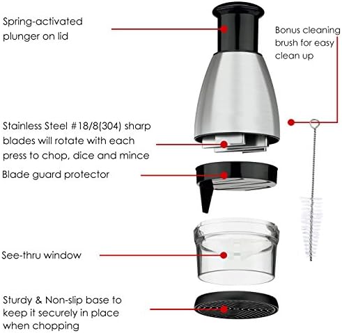 Best Utensils Premium Stainless Steel Chopper And Dicer Chop Veggies Herbs And Nuts With Ease Black