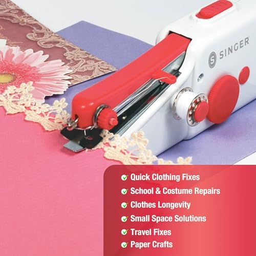 SINGER Stitch Sew Quick™ Portable Handheld Cordless Mending Machine | Cordless handheld mending machine for fast repairs on curtains