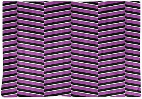 Dana Strider Black & Color Fractured Stripes Table Placemat, 18 x 14, Violet