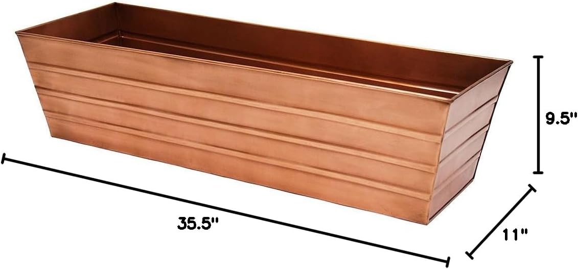 Achla Designs Galvanized Window Flower Box Planter-Green-Medium (24" L x 9.5" W x 7.5" H)
