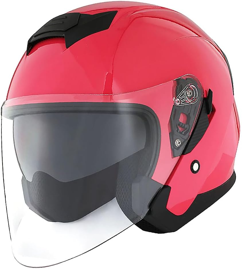 1Storm Motorcycle Open Face Helmet Scooter Classical Knight Bike Dual Lens/Sun Visor: HJK526