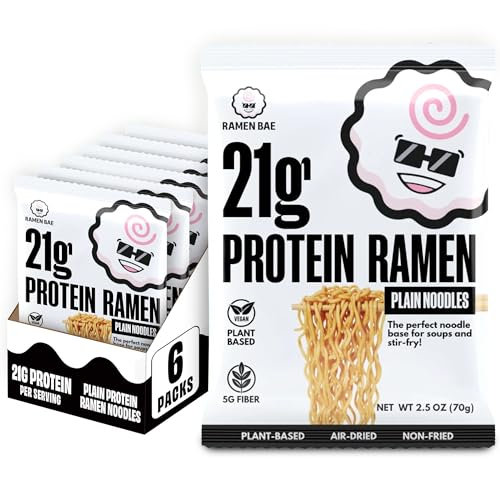 Ramen Bae Original Stir Fry Protein Noodles - 28g Protein, Garlic Soy | Air Dried Not Fried, Plant Based, Vegan Protein Noodles - Lower Carb & Fat - Savory & Bold with Hint of Spice (Pack of 6)