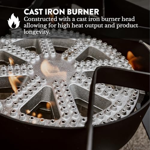 GasOne 200K BTU Propane Burner – Heavy-Duty Propane Stove – Outdoor Burner with Adjustable 0-20Psi Regulator and Steel Braided Hose – Ideal