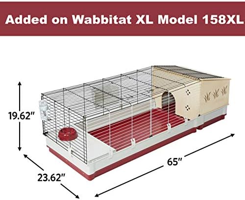 MidWest Homes for Pets 158 Wabbitat Deluxe Rabbit Home, Rabbit Cage, 39.5 L x 23.75 W x 19.75 H Inch, Maroon/White