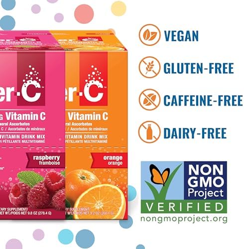 Ener-C Multivitamin Drink Mix, Electrolytes Powder - Raspberry, 30 Count | Vitamin Packets for Water, Vitamin Drink Mix, Hydration Liquid Mix, Immune Booster for Adults, Healthy Energy