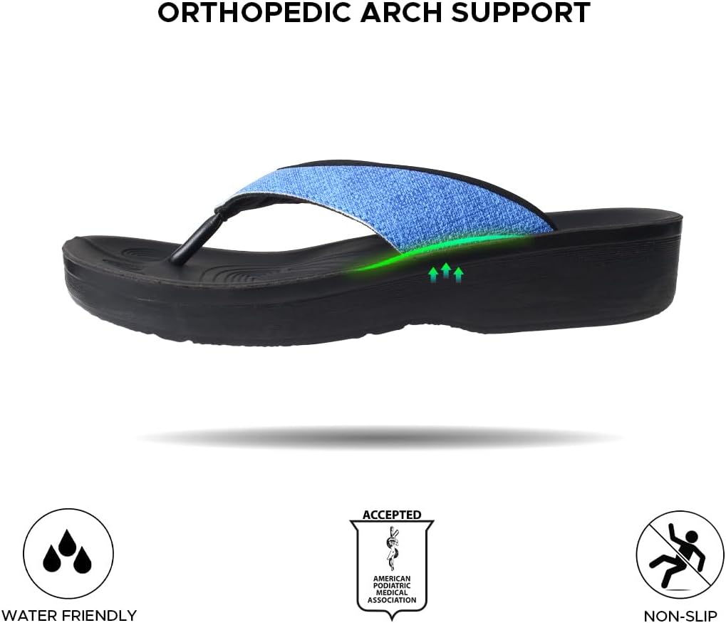 AEROTHOTIC Comfortable Arch Support Flip Flops for Women Orthotic Sandals