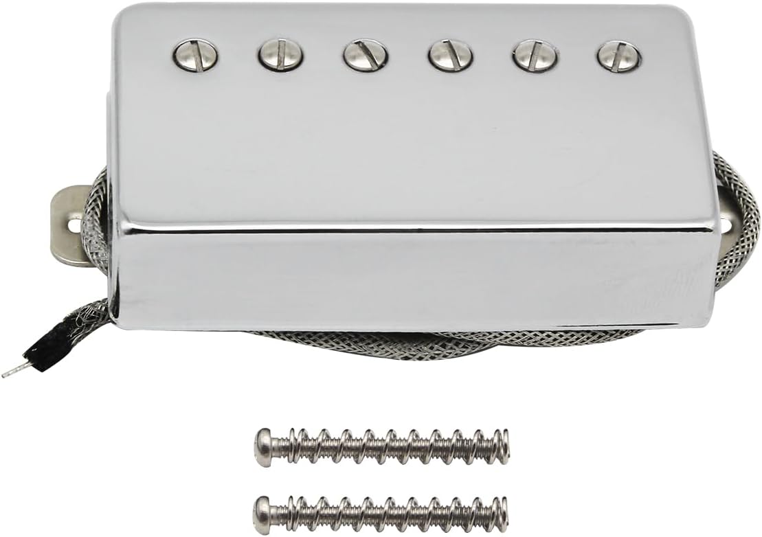 FLEOR Alnico5 Guitar Humbucker Pickup Set Chrome Bridge & Neck Pickups Compatible with LP style Guitar Part