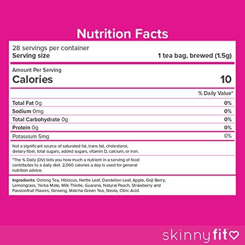 SkinnyFit Detox Tea: All-Natural, Laxative-Free, Supports A Healthy Weight, Helps Reduce Bloating, Natural Energy, Supports Immune System, Vegan