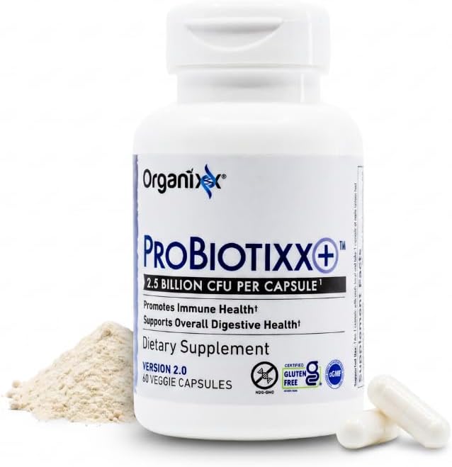 Organixx ProBiotixx+ Probiotic, 2.5B CFU Digestive Gut Health, 60cp | 2.5 billion CFU shelf-stable probiotics, supports digestive health