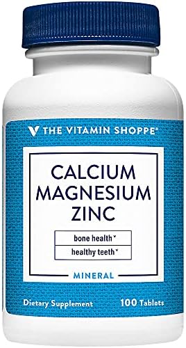 The Vitamin Shoppe Brand Calcium, Magnesium, Zinc & Vitamin D3, 100 Tablets