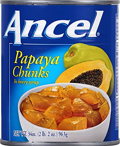 Ancel Papaya Chunks, 34-Ounce (Pack of 12)