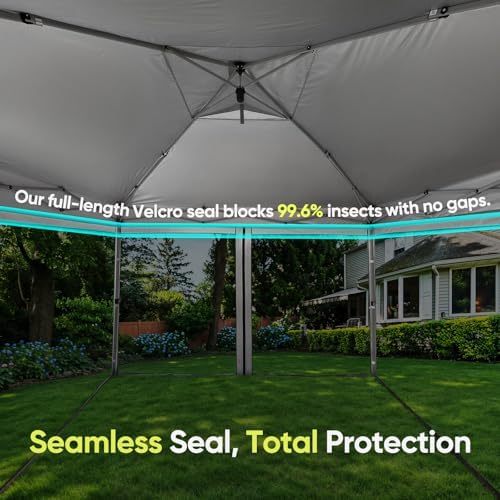 Quictent 10'x10' Pop up Screened Canopy Tent with Mosquito Netting | Portable Easy up Outdoor Screen House Shelter for Patio, Camping and Picnic, Includes Wheeled Carry Bag