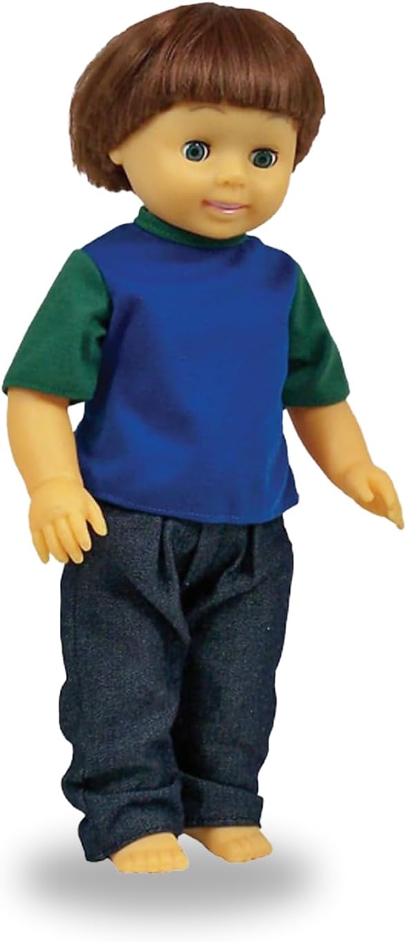 Get Ready Kids Caucasian Boy Doll - 16 inch Realistic Vinyl Poseable Doll | Imaginative play boy doll with movable limbs, rooted hair