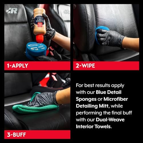 Griot's Garage Leather 3-in-1, Leather Cleaner and Conditioner for Car Leather Seat Upholstery, Sofa, Jacket, Shoes, and More, Cleans, Conditions