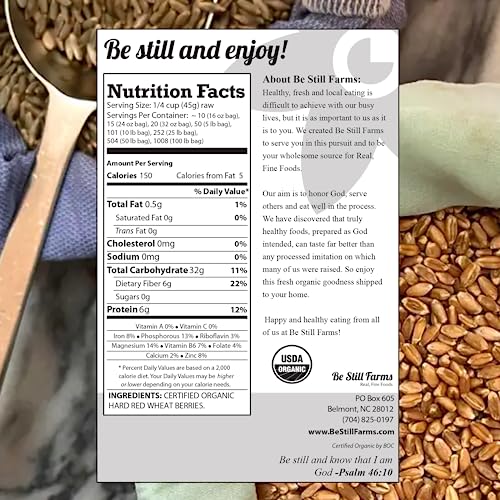Organic Soft White Wheat Berries 5.8lb - Healthy Whole Grains Bulk | Ideal for Feeder Oats, Flour, Bread, Soup - High in Protein & Fiber - USA Grown | USDA Certified | Vegan | Non-GMO