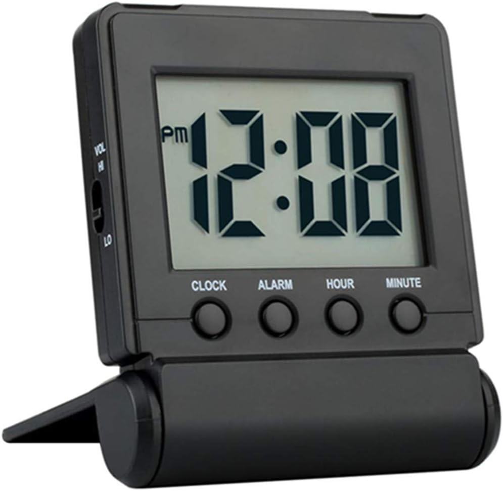 Compact Digital Travel Alarm Clock with High/Low Volume Options, Simple to Set, Easy to Read, Bold Digits, Snooze Backlight, Quality Construction