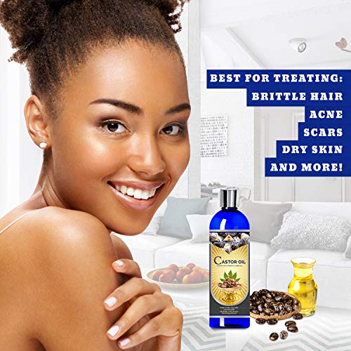 Ancient Health Remedies Organic Castor Oil - Cold Pressed, Unrefined, Pure Carrier Oil for Hair Growth, Skin Moisturizing & Softening (16 oz)