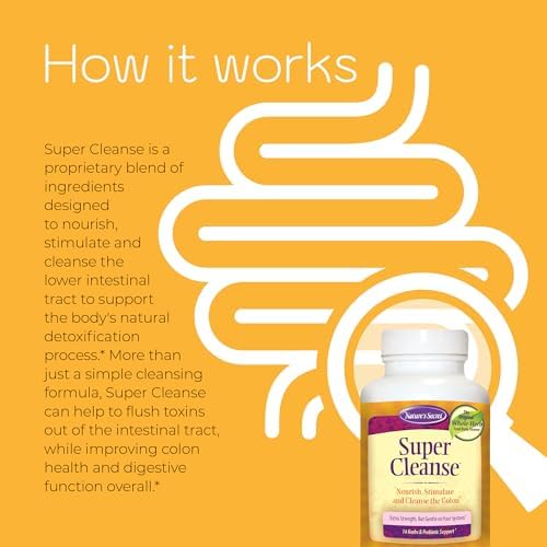 Nature's Secret Super Cleanse Extra Strength Toxin Detox & Gentle Elimination Body Cleanse, Digestive & Colon Health Support - Stimulating Blend of 14 Herbs with Probiotics - 200 Tablets (Pack of 2) | Extra Strength Colon Cleanse with 14 Herbs & Probioti…