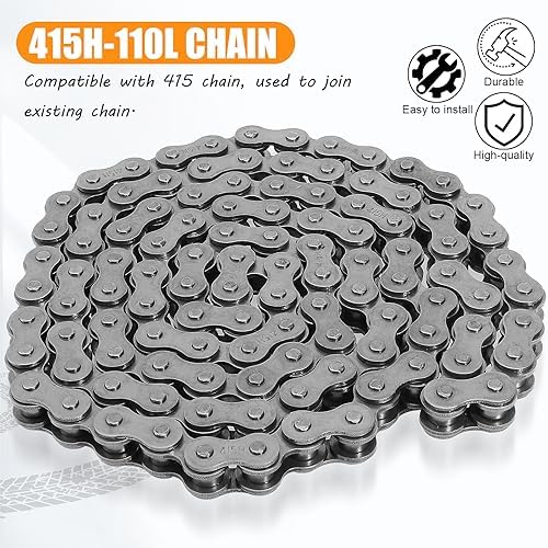 415 415H Chain 110L Link Heavy Duty for 49cc 50cc 60cc 66cc 70cc 80cc 2-stroke 4-stroke Engine Motor Motorized Bicycle Pit Dirt Mini Bike Scooter