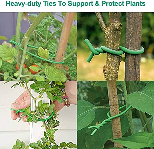 Soft Plant Ties, Garden Ties TPR Flexible Durable Heavy Duty Twist Wire for Twine Tomato Branches Vines and Tying Up Cable Wires (Green) (50ft, 0.2in)
