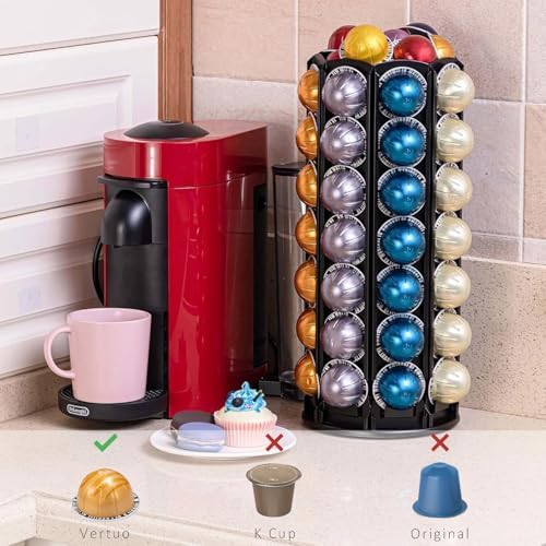 FlagShip Vertuo Pod Carousel Holder 80+ Pods Capacity Black Metal