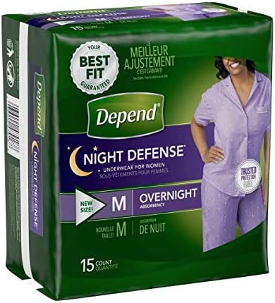 Medium Overnight Depends Women - Night Defense Incontinence Underwear, Purple