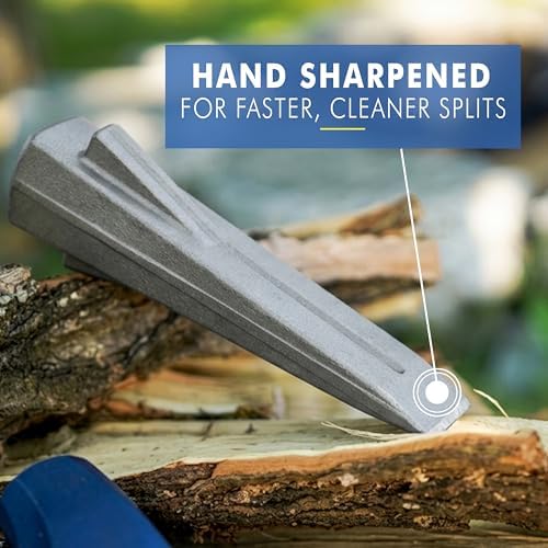 ESTWING Sure Split Wedge - 5-Pound USA Made Wood Splitting Tool with Forged Steel Construction & 1-7/8" Cutting Edge - Finish May Vary - E-5 | Made in USA, Wood Splitting Made Easy, Fin Splitting Design, Hand Sharpened, Perfect For The Outdoorsman