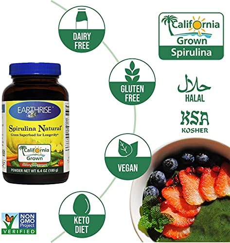 EARTHRISE Spirulina Powder 180 Gram | 100% California Grown