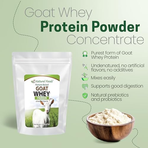 Z Natural Foods Goat Whey Protein Powder Concentrate - Pasture Raised, 1 lb