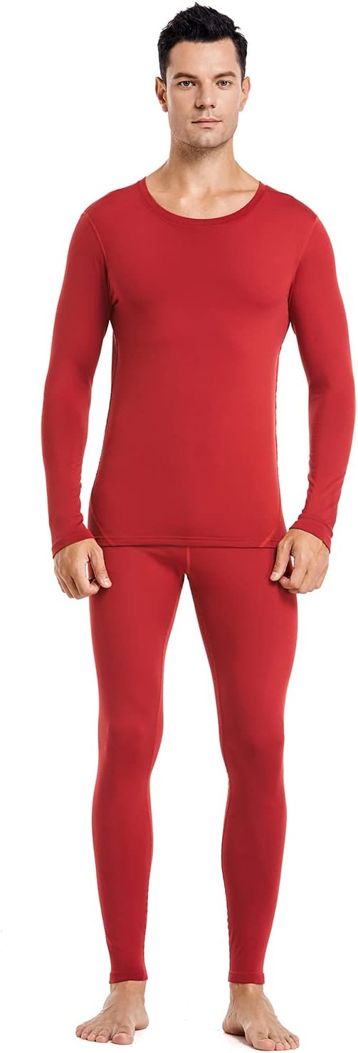 PISIQI Thermal Underwear Men Long Johns Set Ultra-Soft with Fleece Lined Base Layer Winter Skiing Warm Top & Bottom
