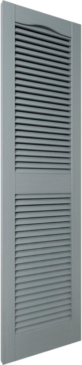 14 1/2"W x 60"H EverColor Open Louver Exterior Vinyl Shutters, w/Installation Shutter-Lok's & Matching Screws (Per Pair), Black
