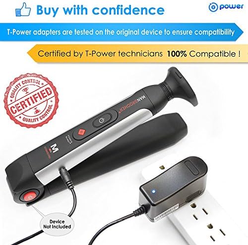 T POWER Charger for Mangroomer Lithium Max Back Shaver & Ultimate PRO Back Shaver with 2 Shock Absorber Flex Heads, Power Hinge